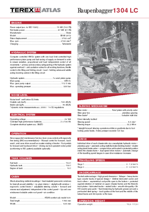 Excavatrice sur chenilles Atlas 1304 LC