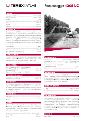 Excavatrice sur chenilles Atlas 1305 LC