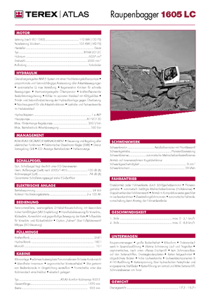 Excavatrice sur chenilles Atlas 1605 LC