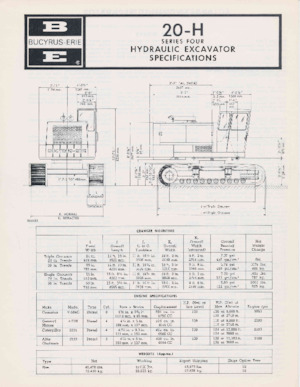 Excavatrice sur chenilles Bucyrus 20-H
