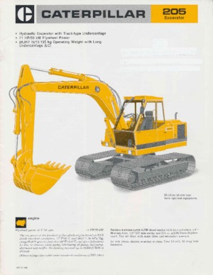 Excavatrice sur chenilles Caterpillar 205