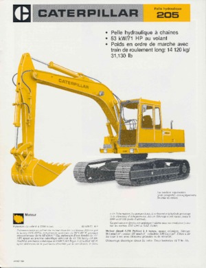 Excavatrice sur chenilles Caterpillar 205
