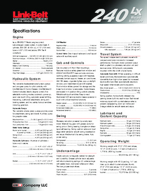 Excavatrice sur chenilles Link-Belt 240 LX Road Builder