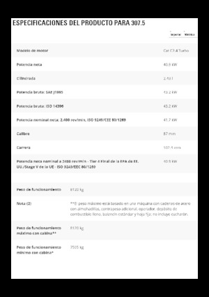 Excavatrice sur chenilles Caterpillar 307.5