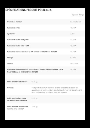 Excavatrice sur chenilles Caterpillar 307.5