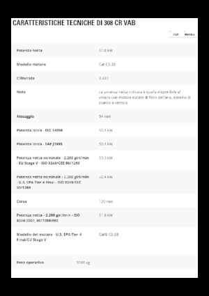 Excavatrice sur chenilles Caterpillar 308 CR VAB