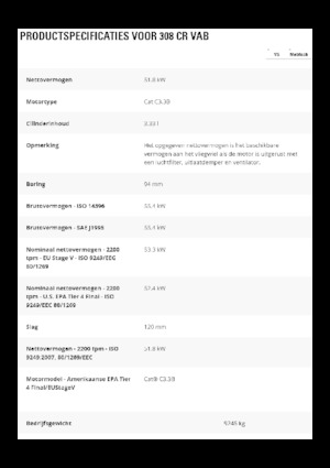 Excavatrice sur chenilles Caterpillar 308 CR VAB