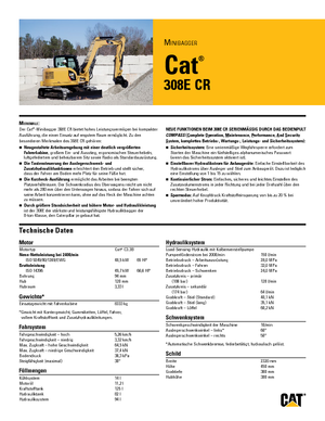 Excavatrice sur chenilles Caterpillar 308E 2 CR