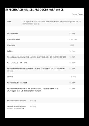 Excavatrice sur chenilles Caterpillar 309 CR