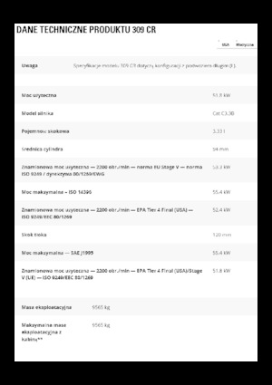 Excavatrice sur chenilles Caterpillar 309 CR