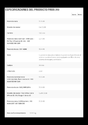 Excavatrice sur chenilles Caterpillar 310
