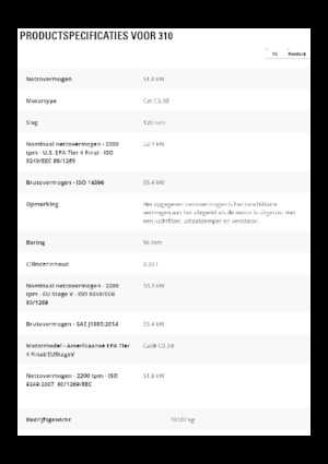 Excavatrice sur chenilles Caterpillar 310