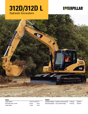 Excavatrice sur chenilles Caterpillar 312D L