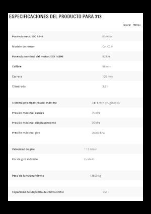 Excavatrice sur chenilles Caterpillar 313