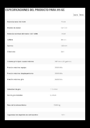 Excavatrice sur chenilles Caterpillar 315 GC