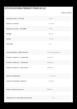 Excavatrice sur chenilles Caterpillar 315 GC