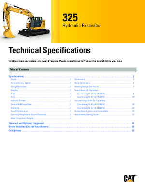 Excavatrice sur chenilles Caterpillar 325