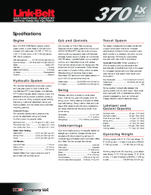 Excavatrice sur chenilles Link-Belt 370 LX Road Builder