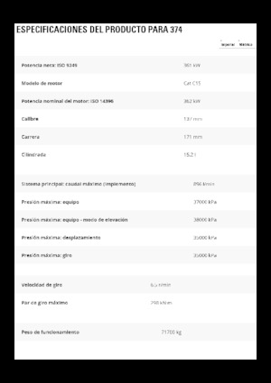 Excavatrice sur chenilles Caterpillar 374