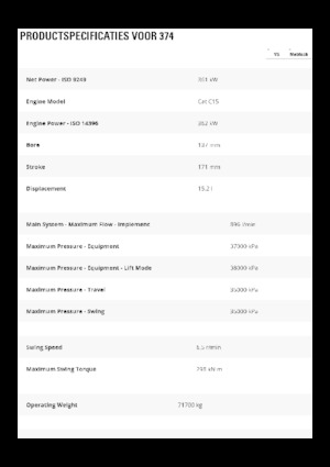 Excavatrice sur chenilles Caterpillar 374