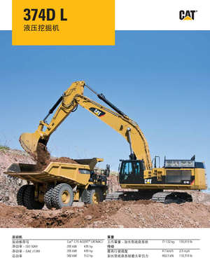 Excavatrice sur chenilles Caterpillar 374D L