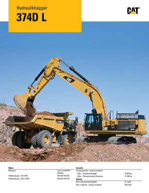 Excavatrice sur chenilles Caterpillar 374D L