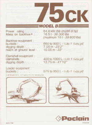 Manipulateurs de matériaux Case Poclain 75CK