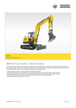Excavatrice sur chenilles Neuson 8003