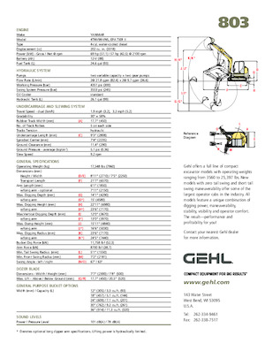 Excavatrice sur chenilles Gehl 803