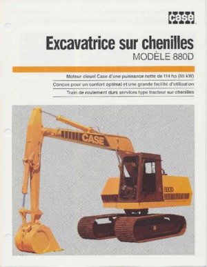 Excavatrice sur chenilles Case 880D