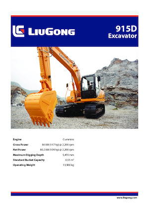 Excavatrice sur chenilles Liugong 915D