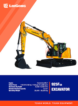 Excavatrice sur chenilles Liugong 925FCR