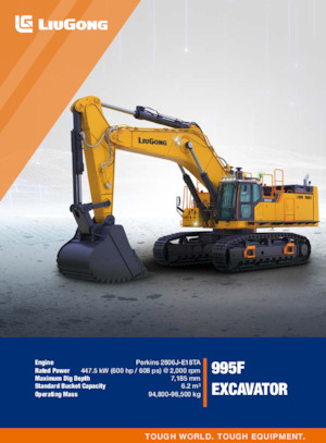 Excavatrice sur chenilles Liugong 995F