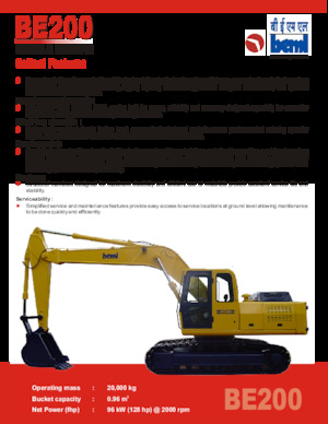 Excavatrice sur chenilles Beml BE200