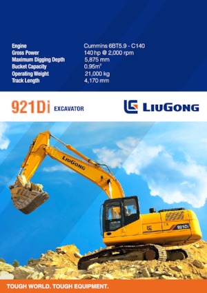 Excavatrice sur chenilles Liugong 921Di