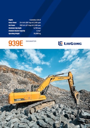 Excavatrice sur chenilles Liugong 939E 