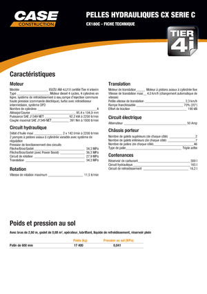 Excavatrice sur chenilles Case CX180C