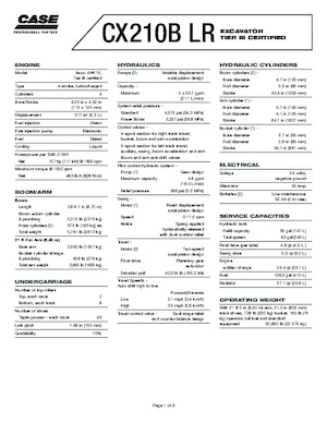 Excavatrice sur chenilles Case CX 210 B LR