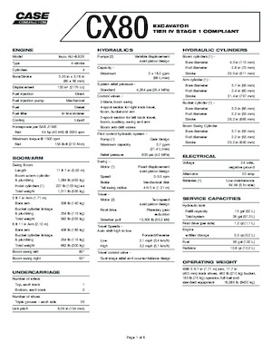 Excavatrice sur chenilles Case CX 80