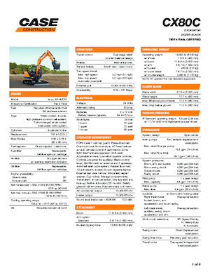 Excavatrice sur chenilles Case CX80C