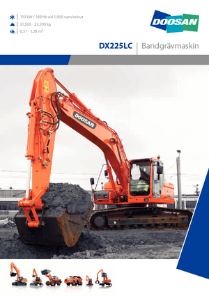 Excavatrice sur chenilles Doosan DX 225 LC