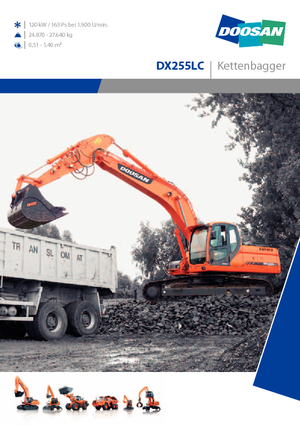 Excavatrice sur chenilles Doosan DX 255 N LC