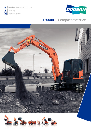 Excavatrice sur chenilles Doosan DX 80 R