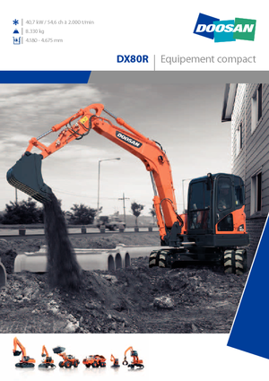 Excavatrice sur chenilles Doosan DX 80 R