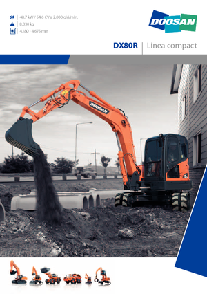 Excavatrice sur chenilles Doosan DX 80 R
