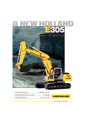 Excavatrice sur chenilles New Holland E 305