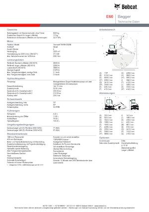 Excavatrice sur chenilles Bobcat E 60