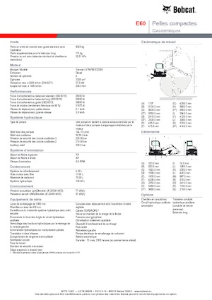 Excavatrice sur chenilles Bobcat E 60