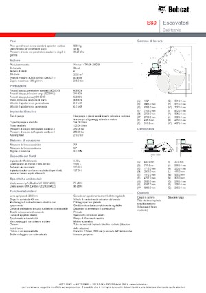 Excavatrice sur chenilles Bobcat E 80