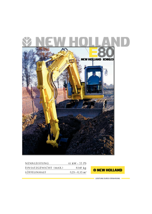 Excavatrice sur chenilles New Holland E 80 MSR